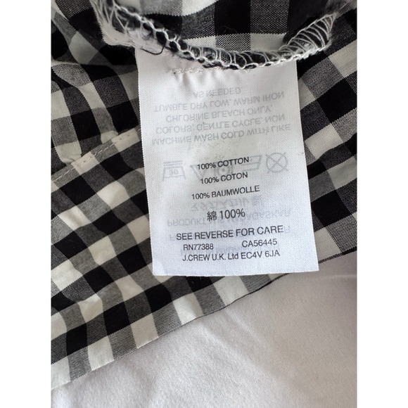 Madewell Flutter Sleeve Side Tie Wrap Top Plaid Checkered Black Size XS Cotton - Picture 7 of 10